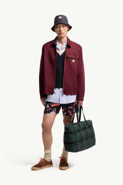 Moncler Cotton Blend Gabardine Shirt Jacket Burgundy Burgundy