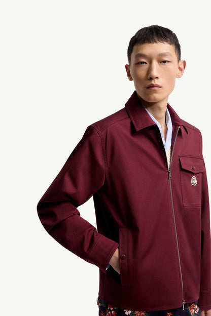 Moncler Cotton Blend Gabardine Shirt Jacket Burgundy Burgundy