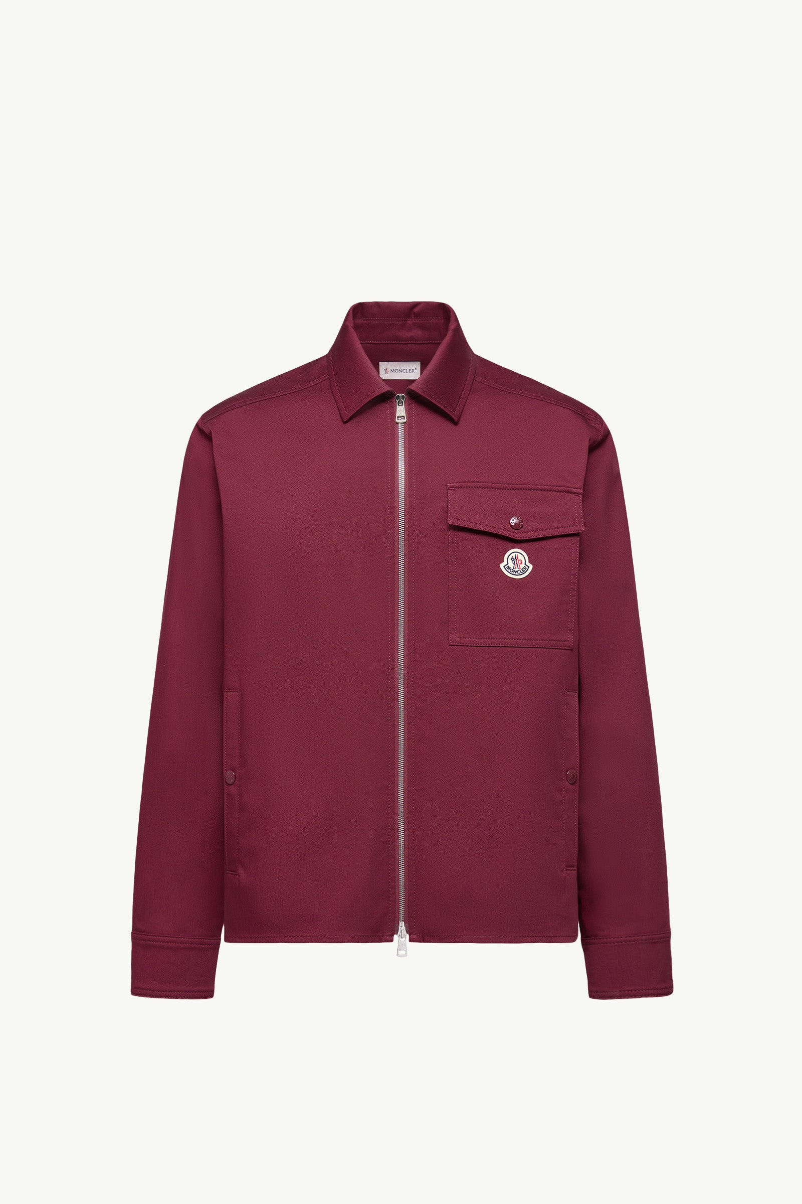 Moncler Cotton Blend Gabardine Shirt Jacket Burgundy Burgundy