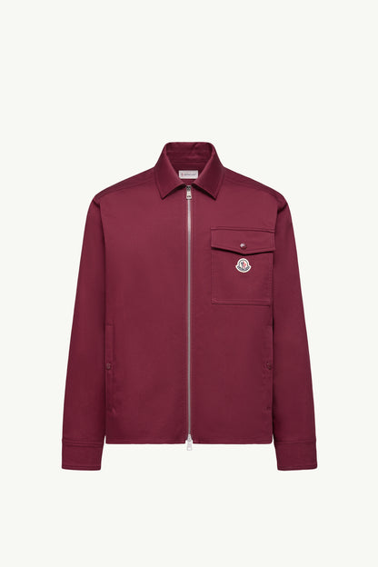 Moncler Cotton Blend Gabardine Shirt Jacket Burgundy Burgundy