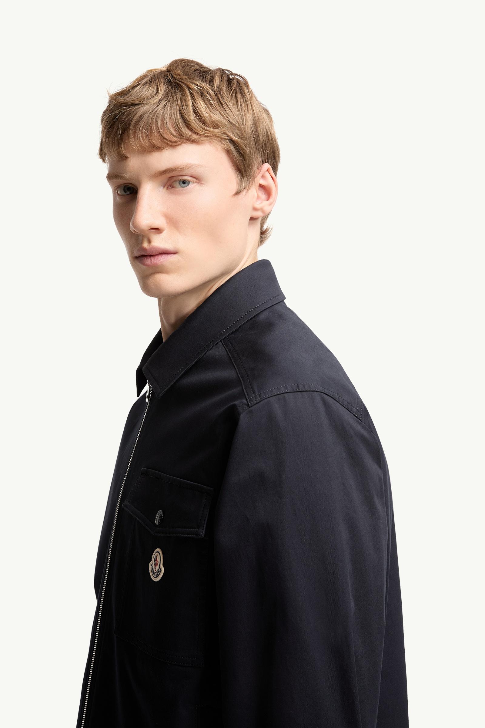 Moncler Cotton Blend Gabardine Shirt Jacket Navy Blue Navy Blue