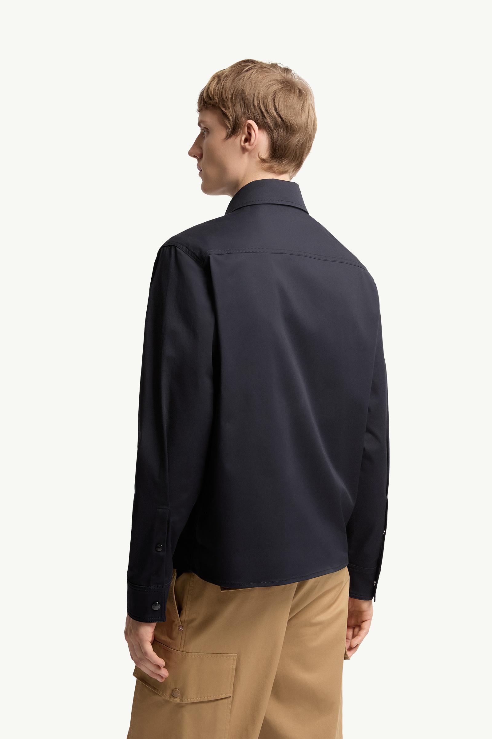 Moncler Cotton Blend Gabardine Shirt Jacket Navy Blue Navy Blue