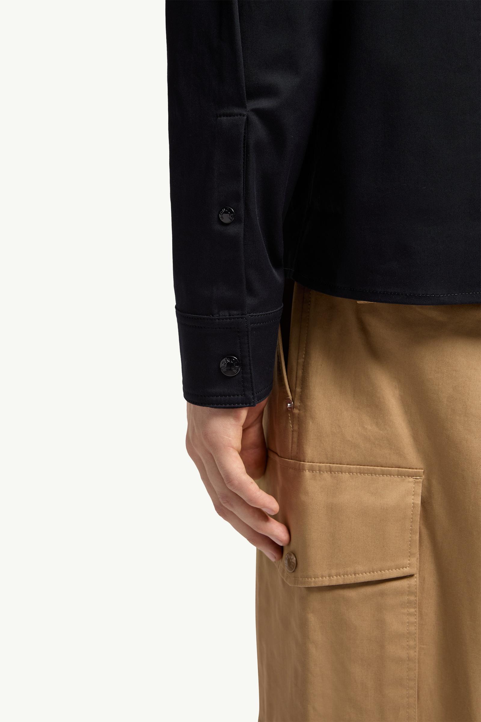 Moncler Cotton Blend Gabardine Shirt Jacket Navy Blue Navy Blue