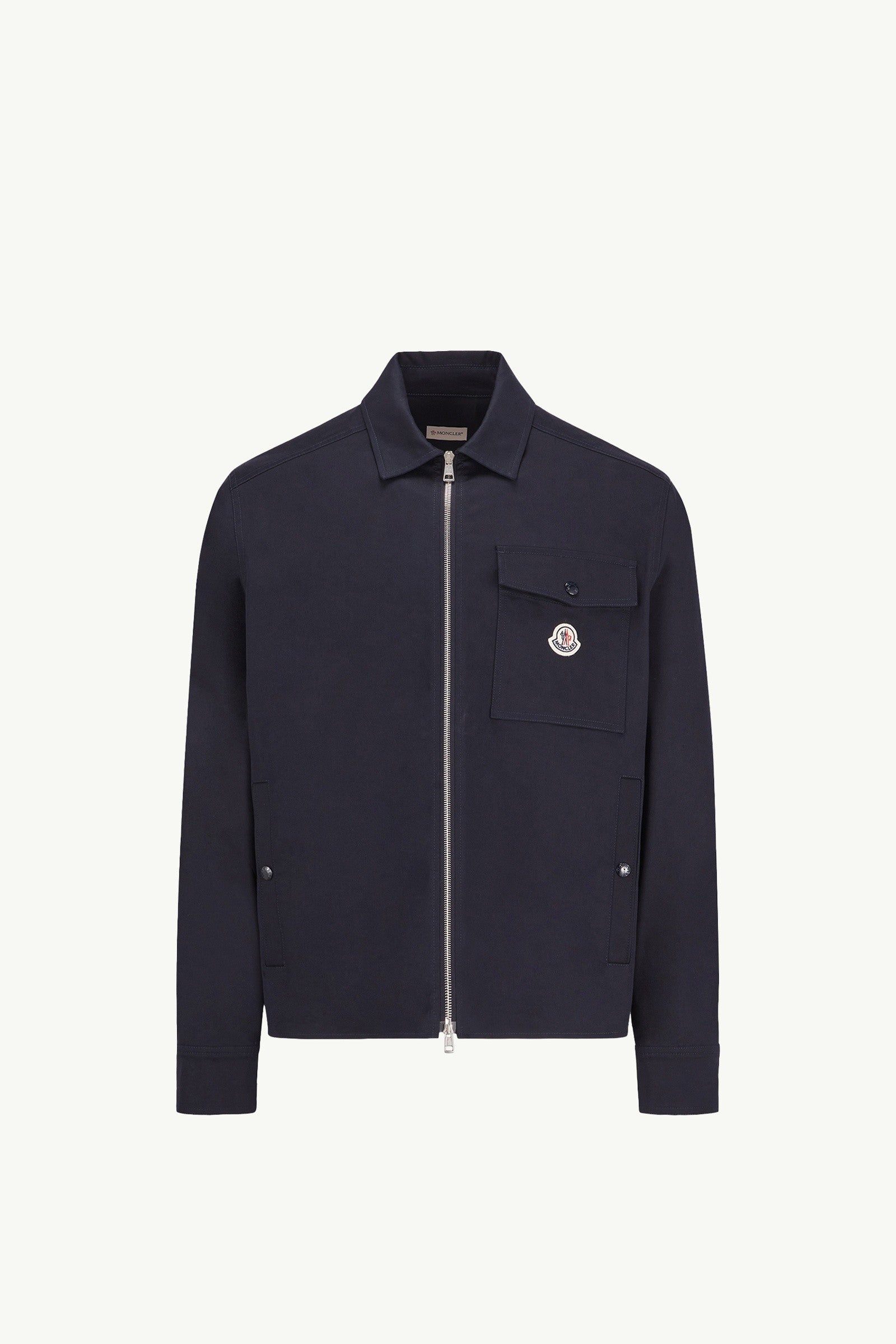 Moncler Cotton Blend Gabardine Shirt Jacket Navy Blue Navy Blue