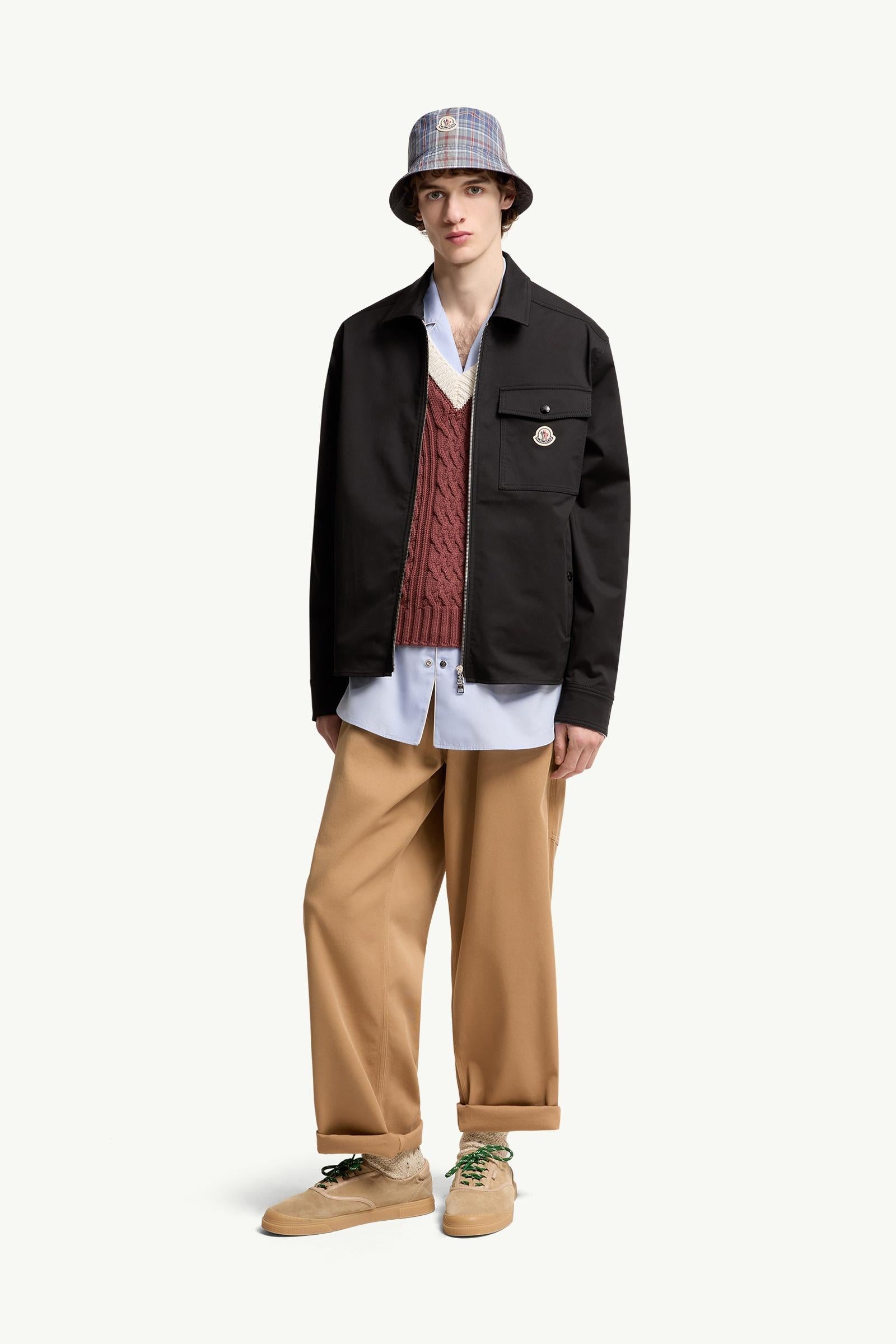 Moncler Cotton Blend Gabardine Shirt Jacket Black Black