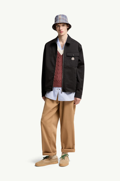 Moncler Cotton Blend Gabardine Shirt Jacket Black Black