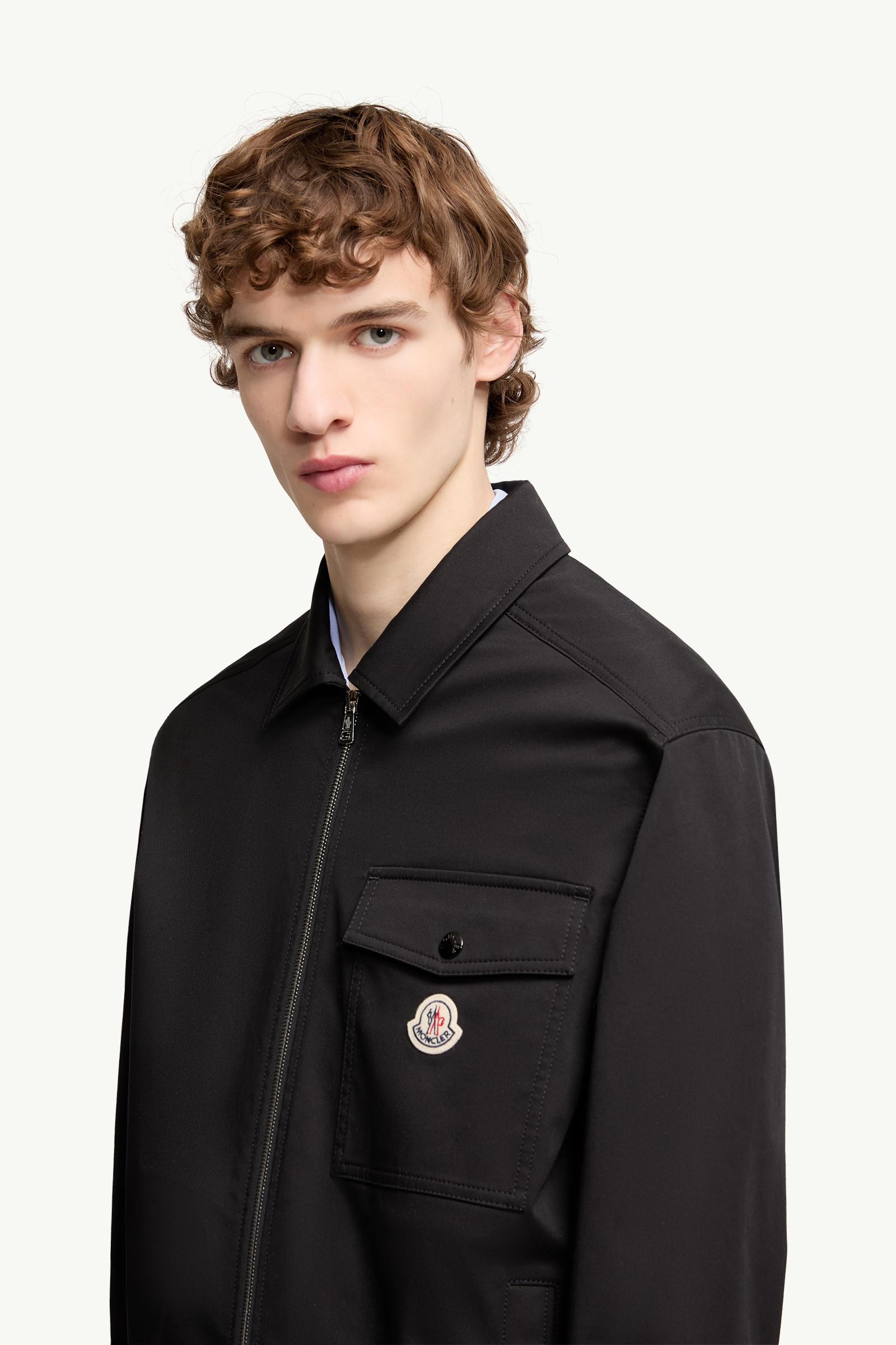 Moncler Cotton Blend Gabardine Shirt Jacket Black Black