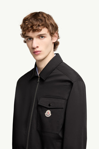 Moncler Cotton Blend Gabardine Shirt Jacket Black Black