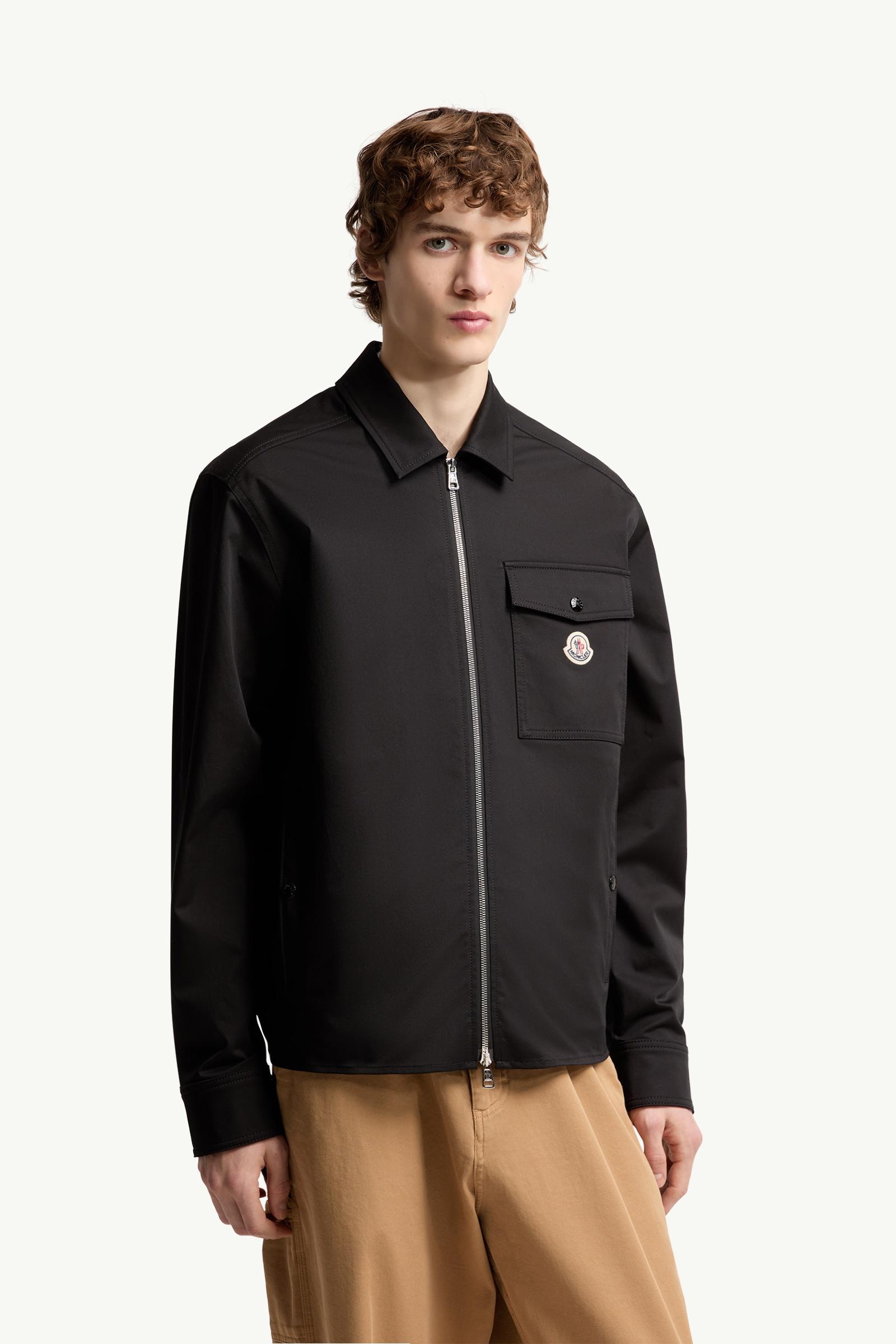 Moncler Cotton Blend Gabardine Shirt Jacket Black Black