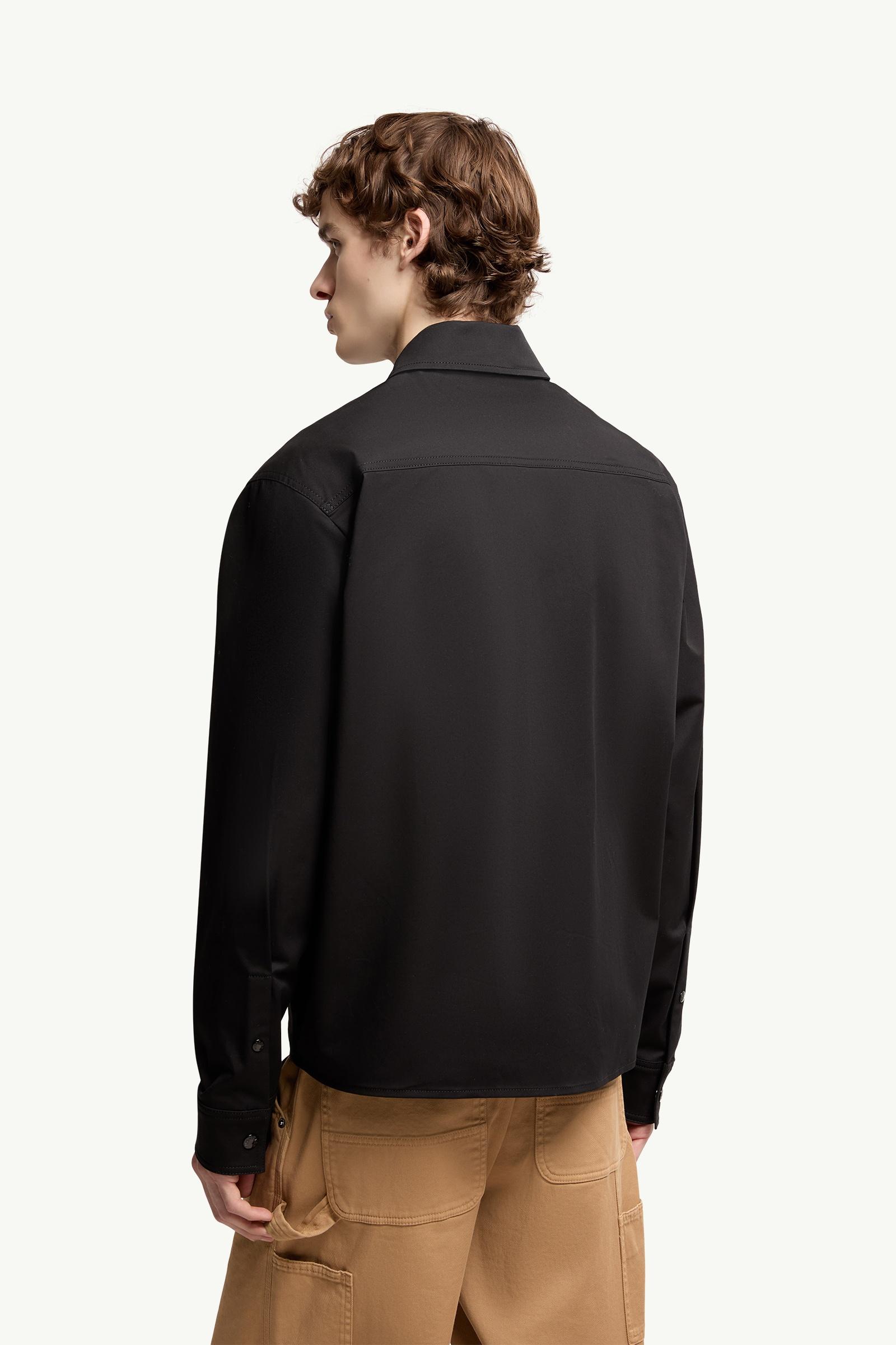 Moncler Cotton Blend Gabardine Shirt Jacket Black Black