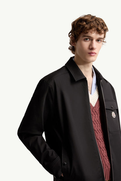 Moncler Cotton Blend Gabardine Shirt Jacket Black Black