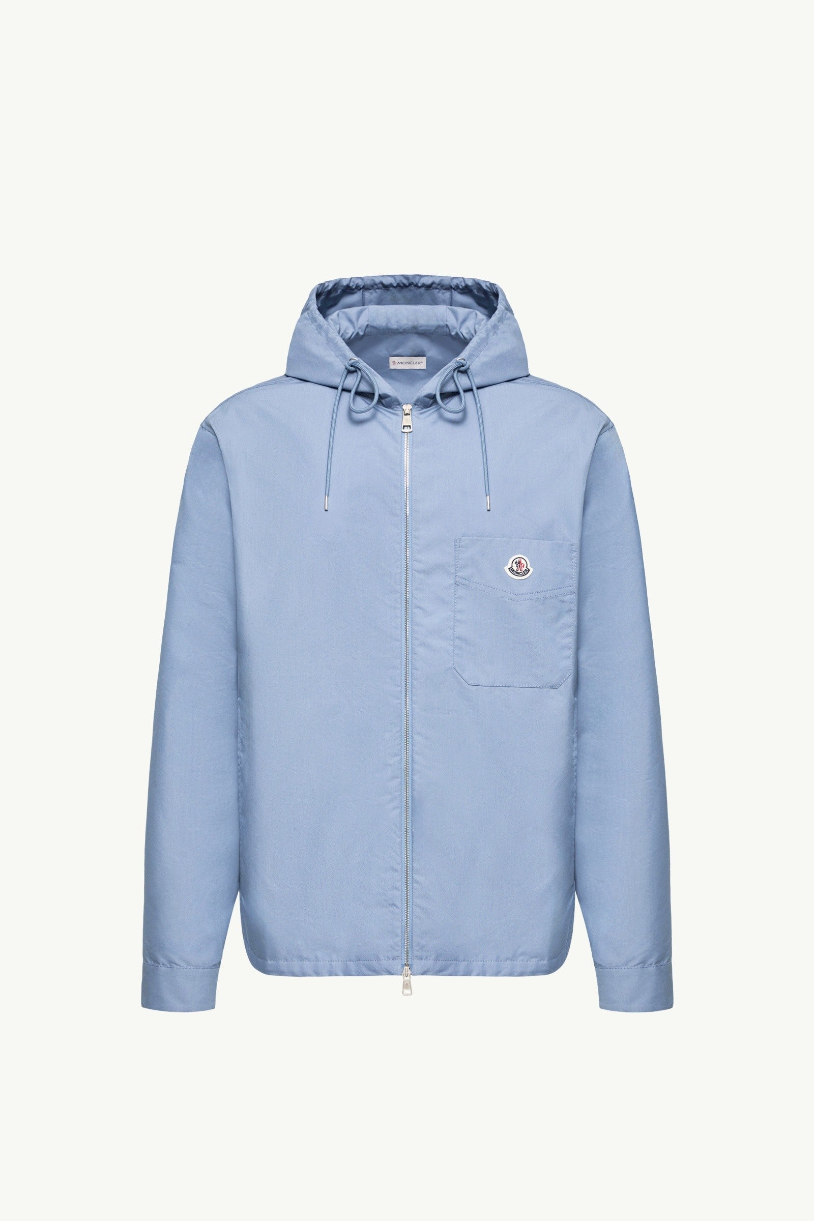 Moncler Cotton Blend Poplin Shirt Jacket Cobalt Blue Cobalt Blue
