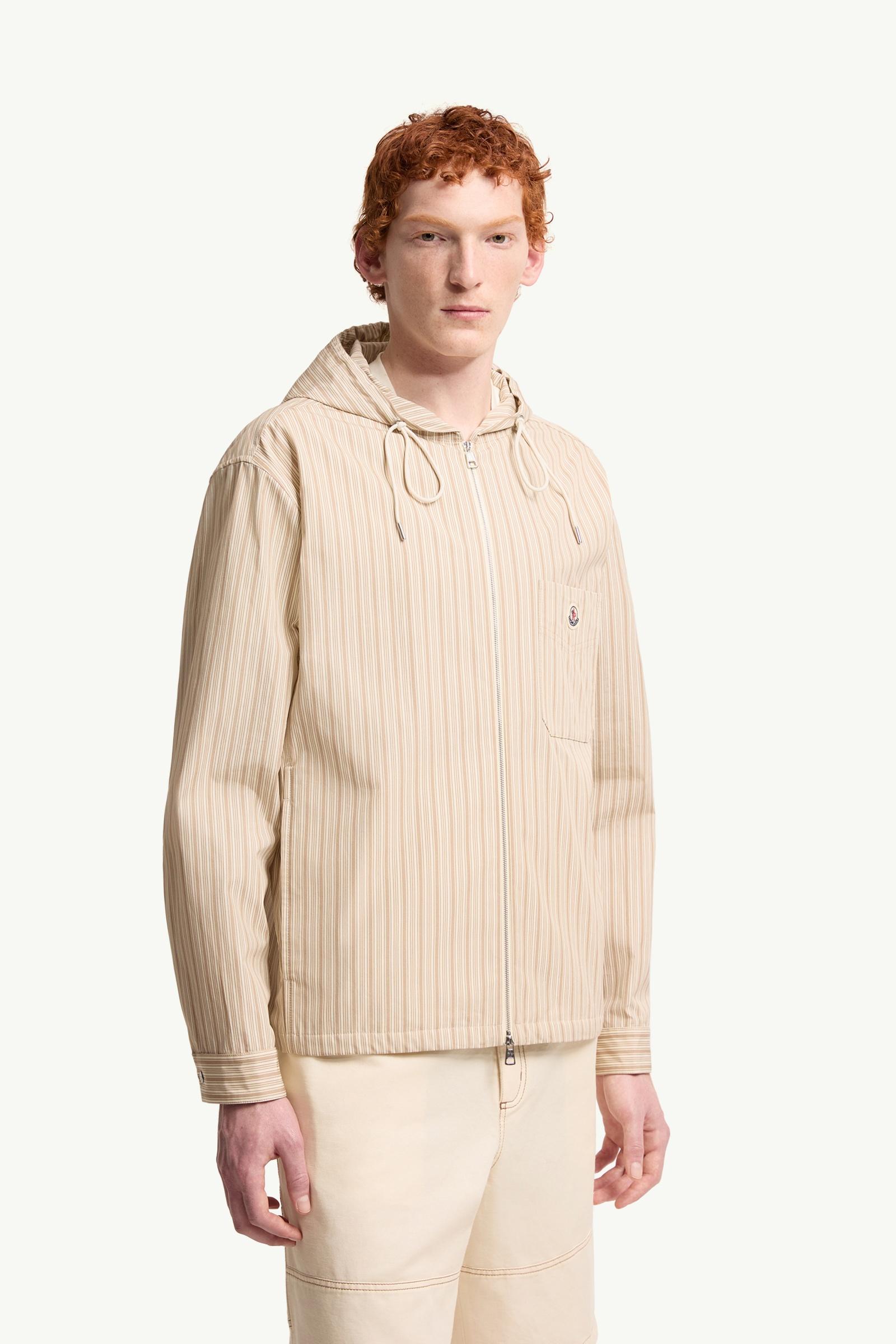 Moncler Striped Cotton Poplin Shirt Beige Beige