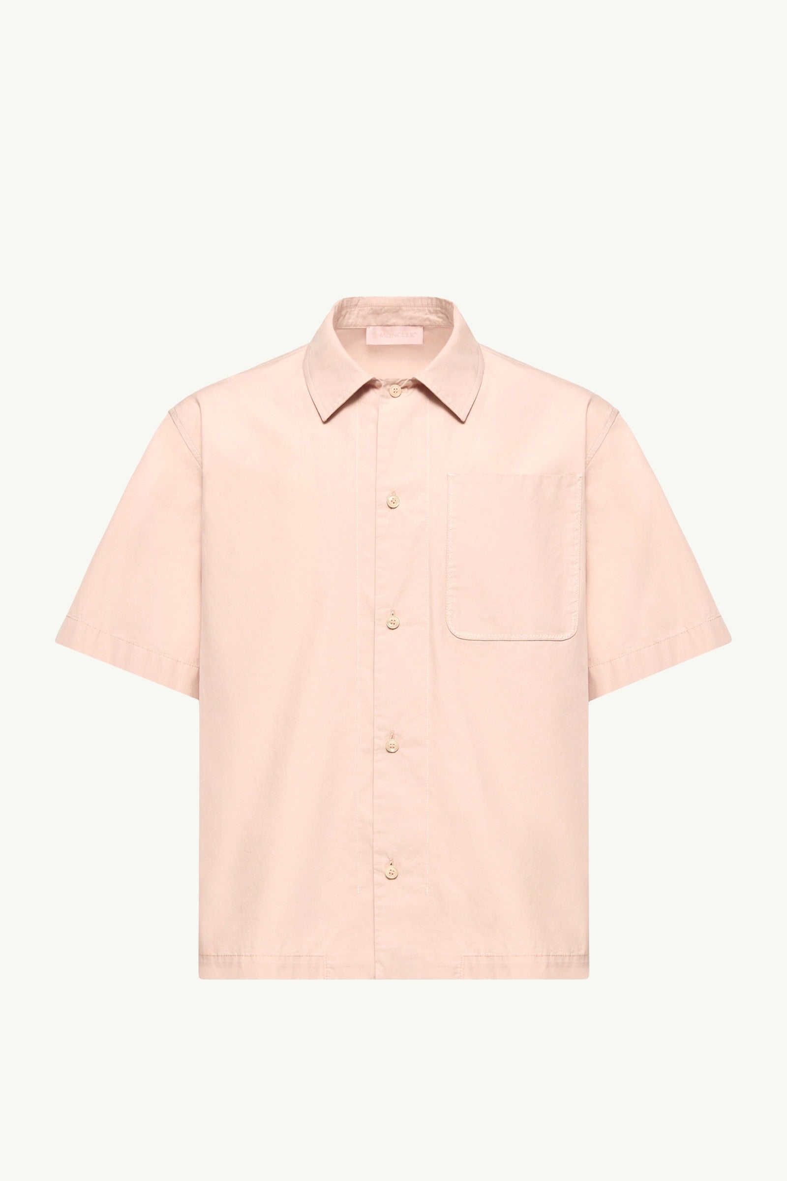 Moncler Cotton Poplin Short Sleeve Shirt Light Pink Light Pink