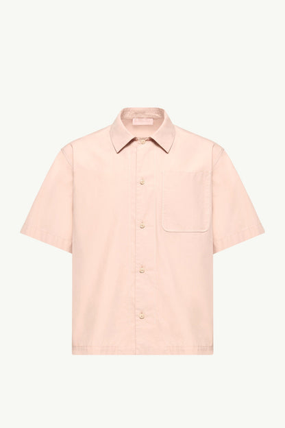 Moncler Cotton Poplin Short Sleeve Shirt Light Pink Light Pink