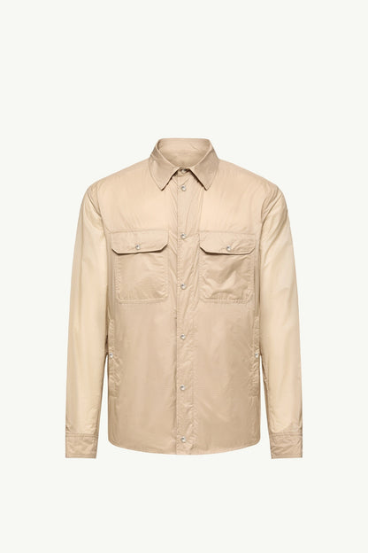 Moncler Logo Patch Long Sleeve Shirt Beige Beige