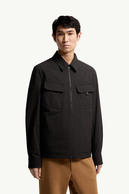 Moncler Seersucker Shirt Jacket Black Black