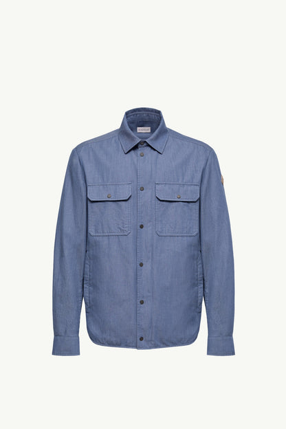 Moncler Denim Shirt Jacket Sky Blue Sky Blue