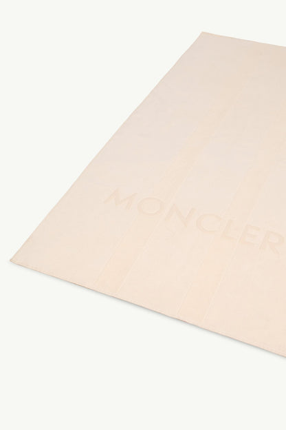 Moncler Logo Cotton Beach Towel Light Beige Light Beige
