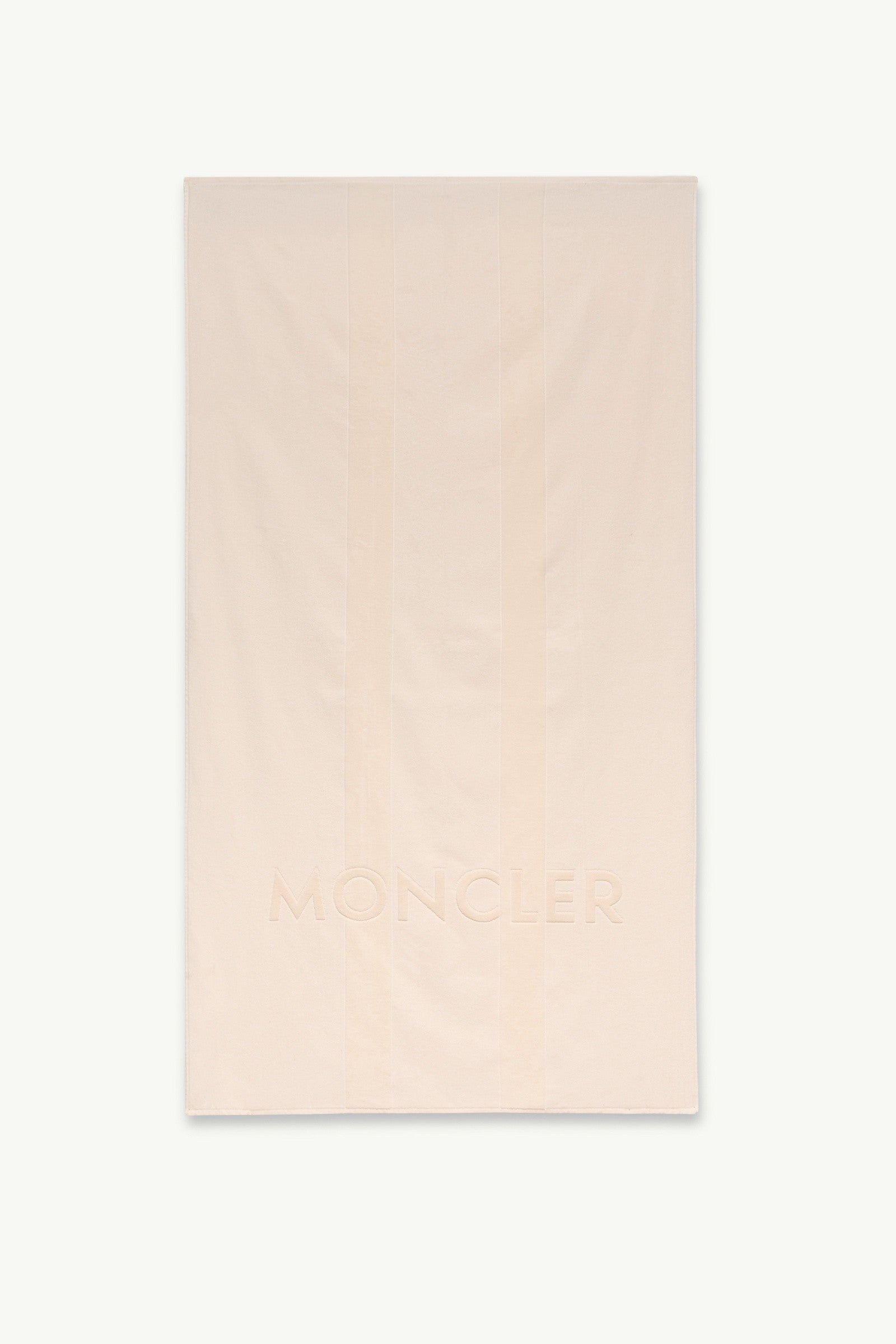 Moncler Logo Cotton Beach Towel Light Beige Light Beige