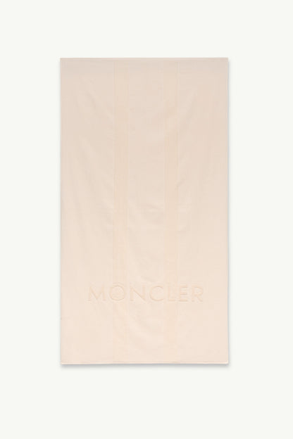 Moncler Logo Cotton Beach Towel Light Beige Light Beige