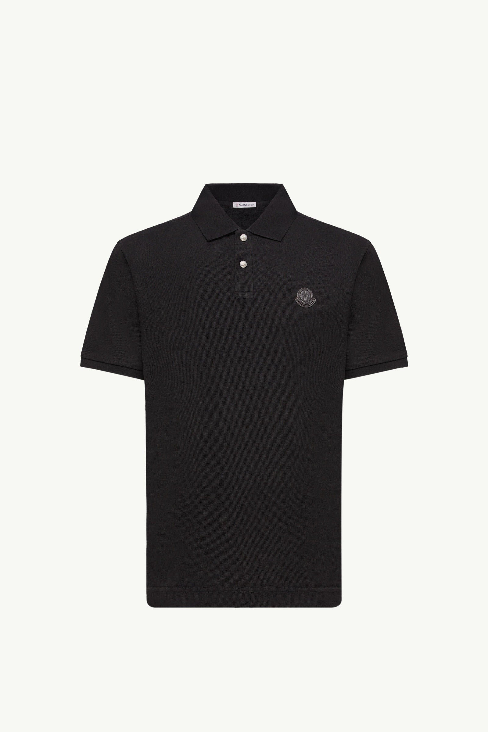 Moncler Logo Patch Cotton Piquet Polo Shirt Black Black
