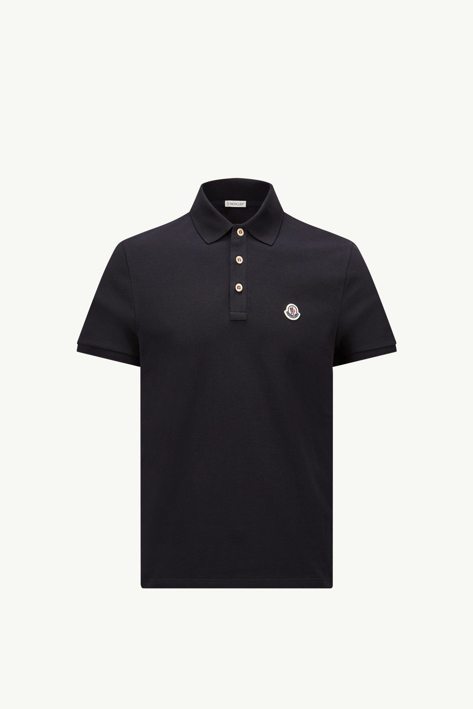 Moncler Logo Patch Cotton Polo Shirt Dark Blue Dark Blue