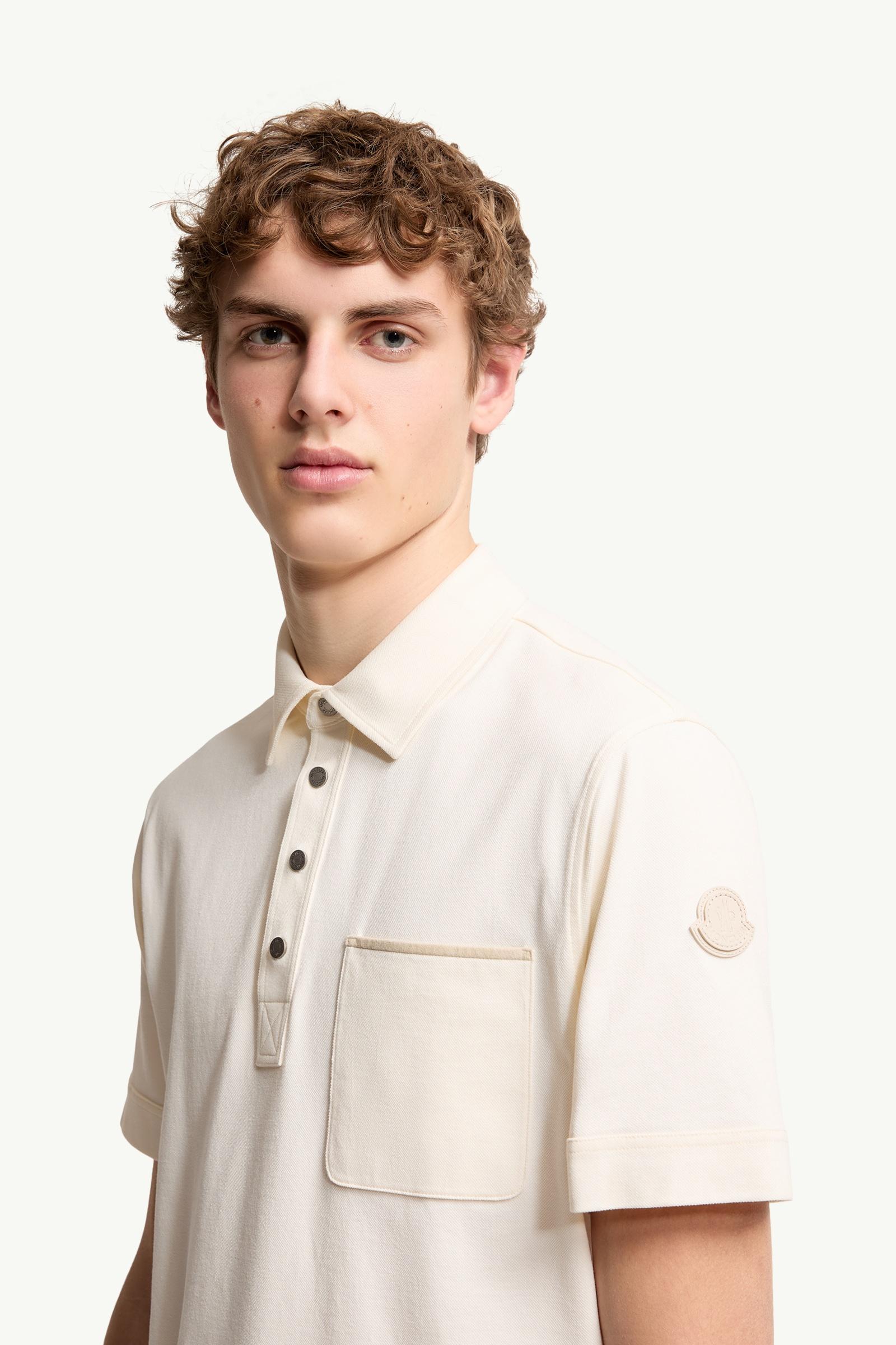 Moncler Cotton Piquet Polo Shirt White White