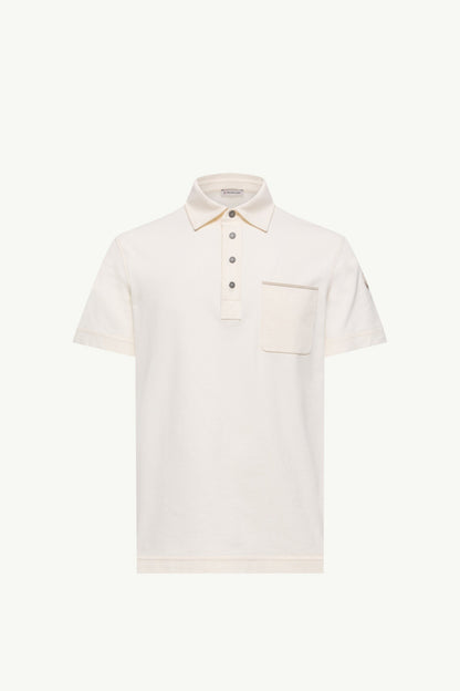 Moncler Cotton Piquet Polo Shirt White White