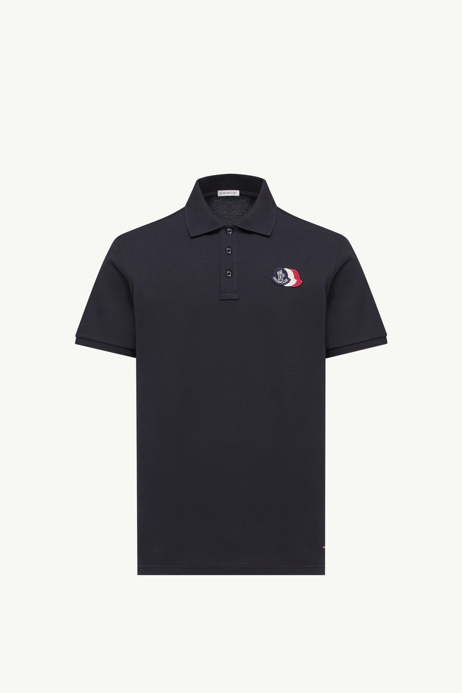 Moncler Logo Patch Cotton Piquet Polo Shirt Dark Blue Dark Blue