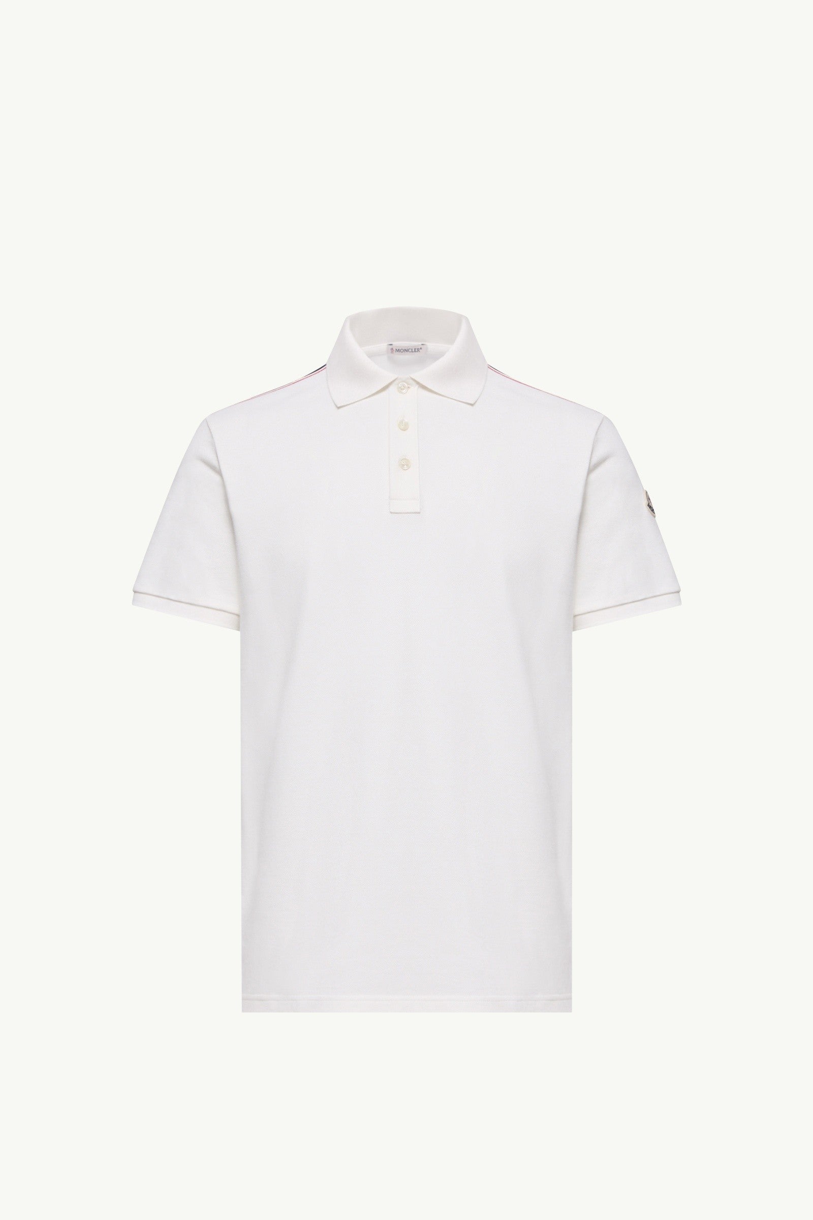 Moncler Tricolor-Trimmed Cotton Piquet Polo Shirt White White