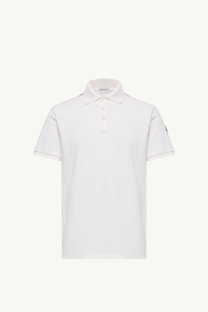 Moncler Tricolor-Trimmed Cotton Piquet Polo Shirt White White