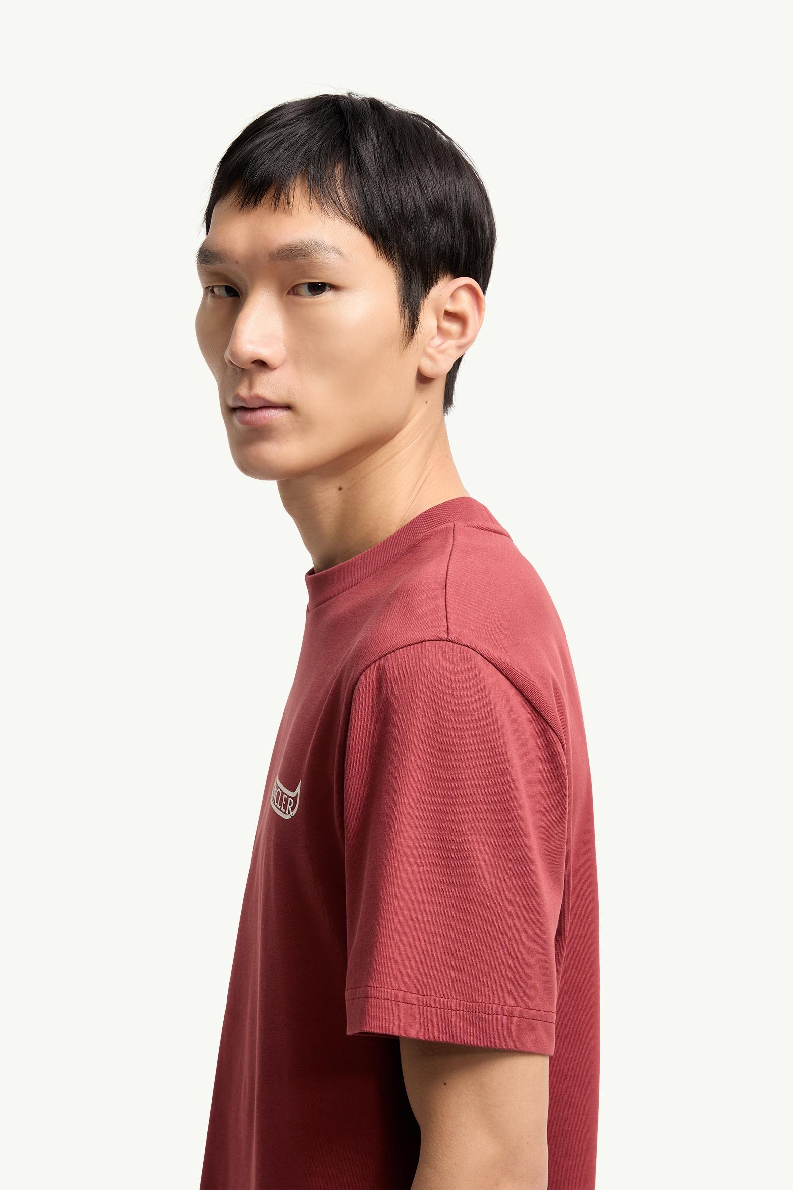 Moncler Logo Cotton T-Shirt Dark Red Dark Red