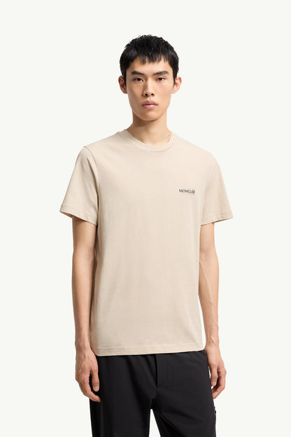 Moncler Logo Cotton Jersey T-Shirt Light Beige Light Beige