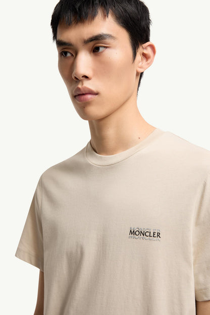Moncler Logo Cotton Jersey T-Shirt Light Beige Light Beige