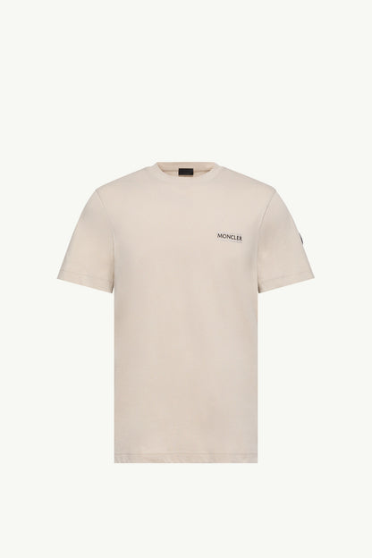 Moncler Logo Cotton Jersey T-Shirt Light Beige Light Beige