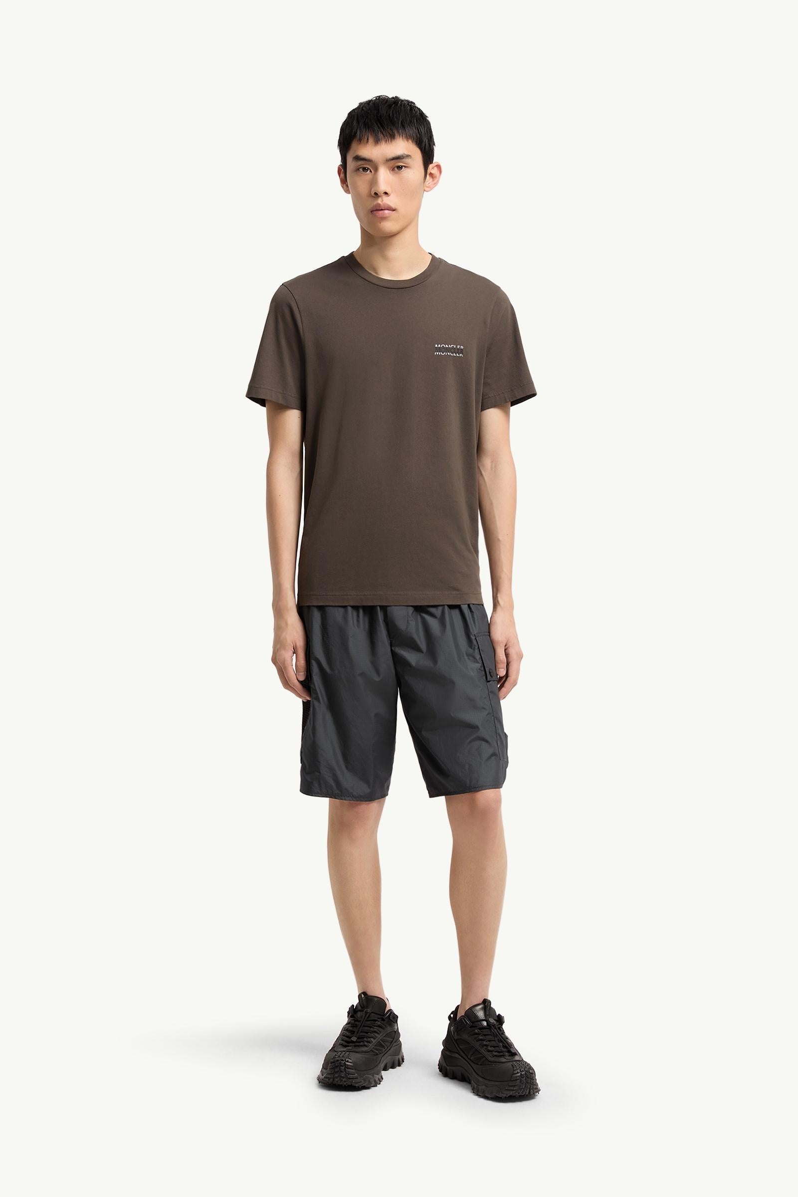 Moncler Logo Cotton Jersey T-Shirt Brown Brown
