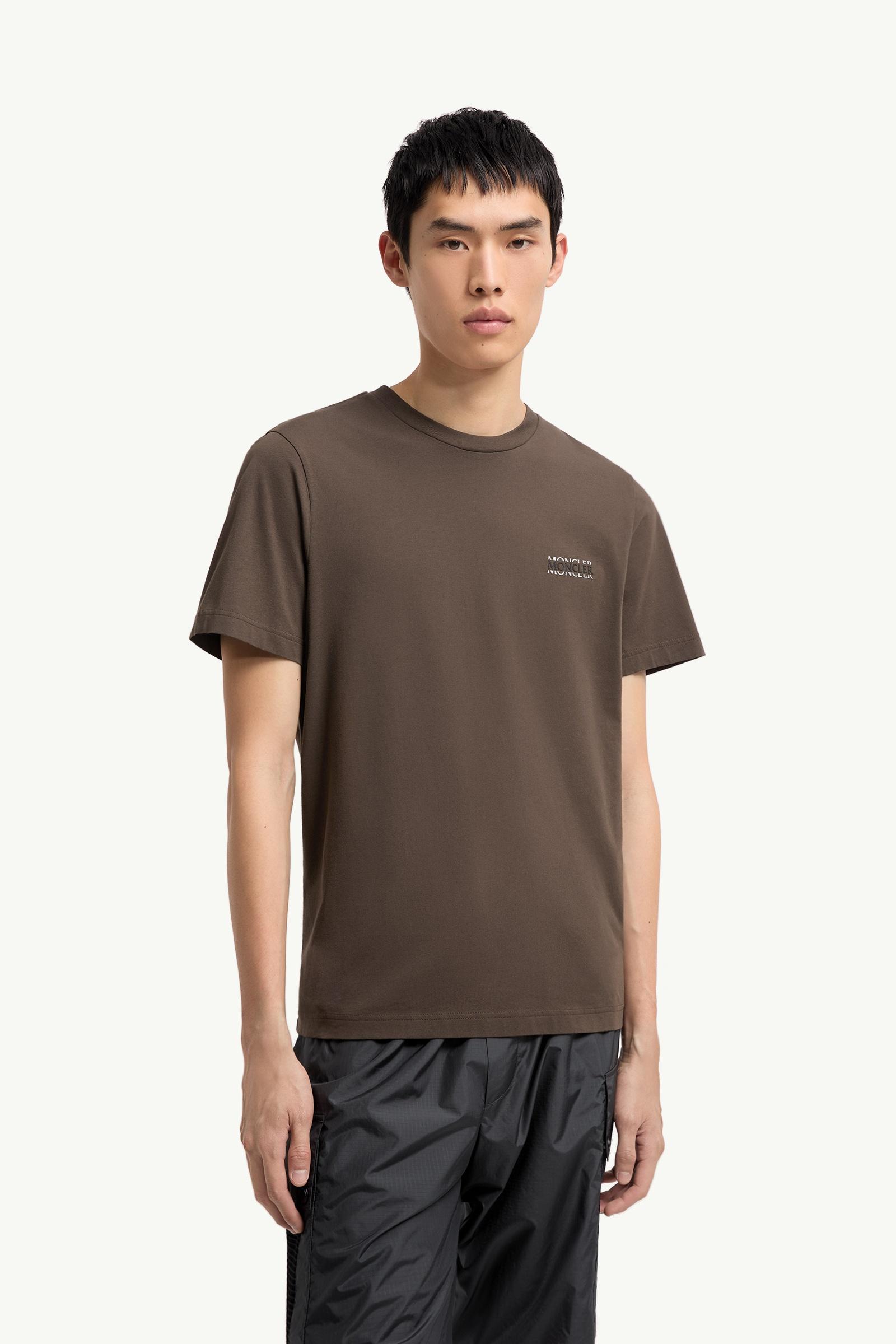 Moncler Logo Cotton Jersey T-Shirt Brown Brown
