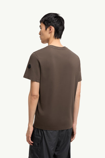 Moncler Logo Cotton Jersey T-Shirt Brown Brown
