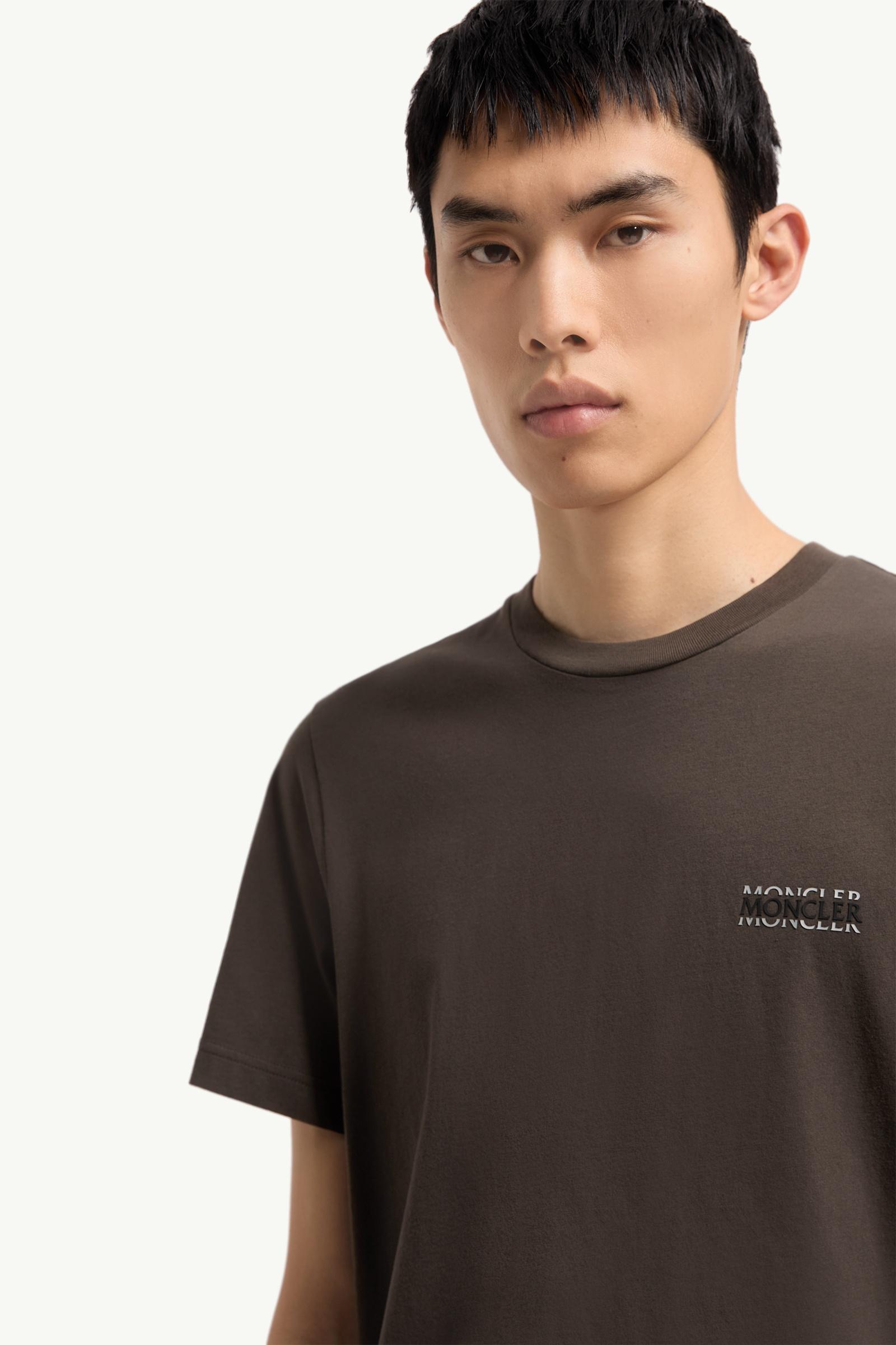 Moncler Logo Cotton Jersey T-Shirt Brown Brown