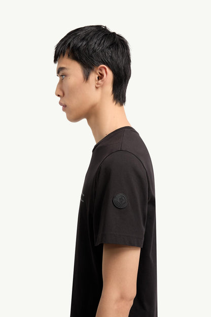 Moncler Logo Cotton Jersey T-Shirt Black Black