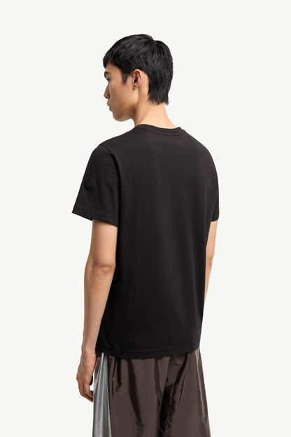 Moncler Logo Cotton Jersey T-Shirt Black Black