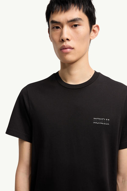 Moncler Logo Cotton Jersey T-Shirt Black Black