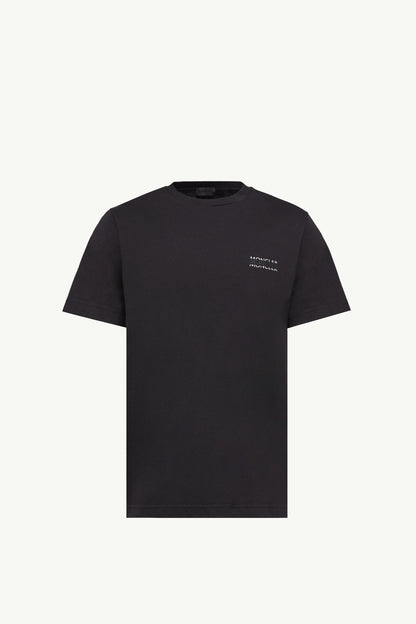 Moncler Logo Cotton Jersey T-Shirt Black Black