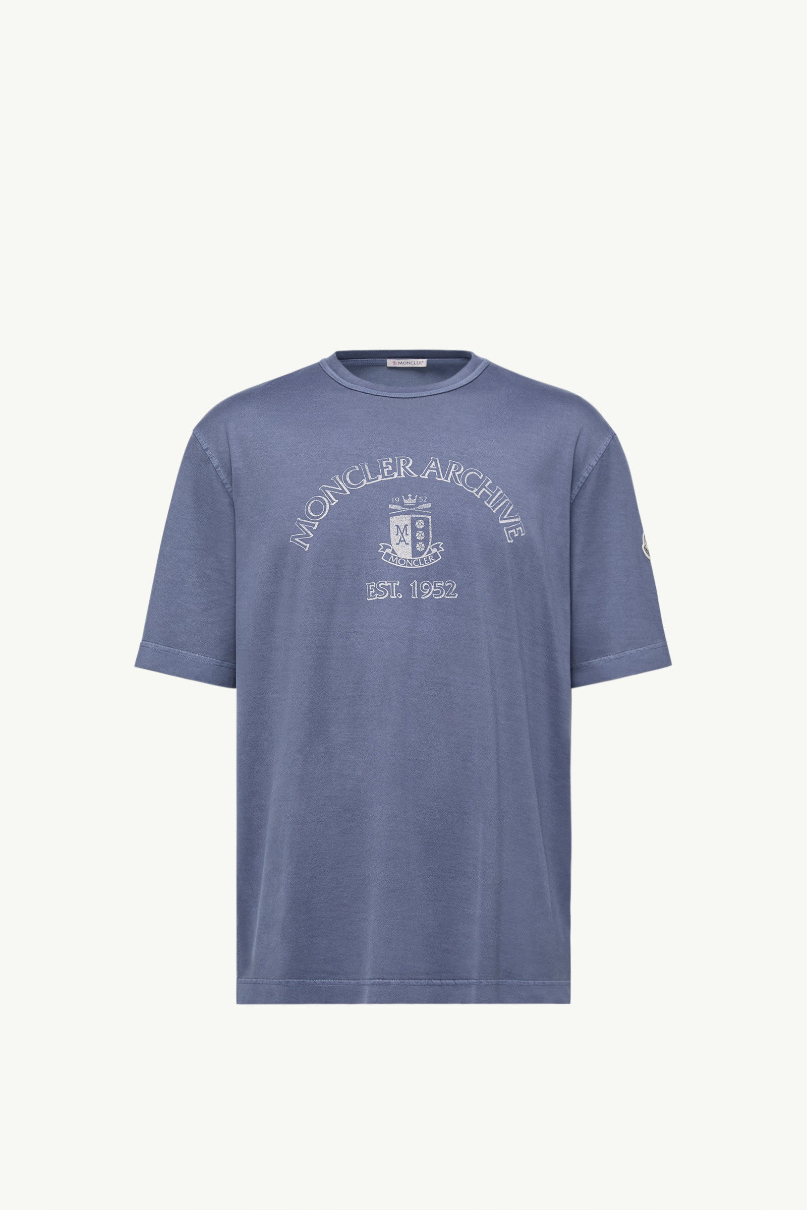 Moncler Logo Print Cotton T-Shirt Cobalt Blue Cobalt Blue