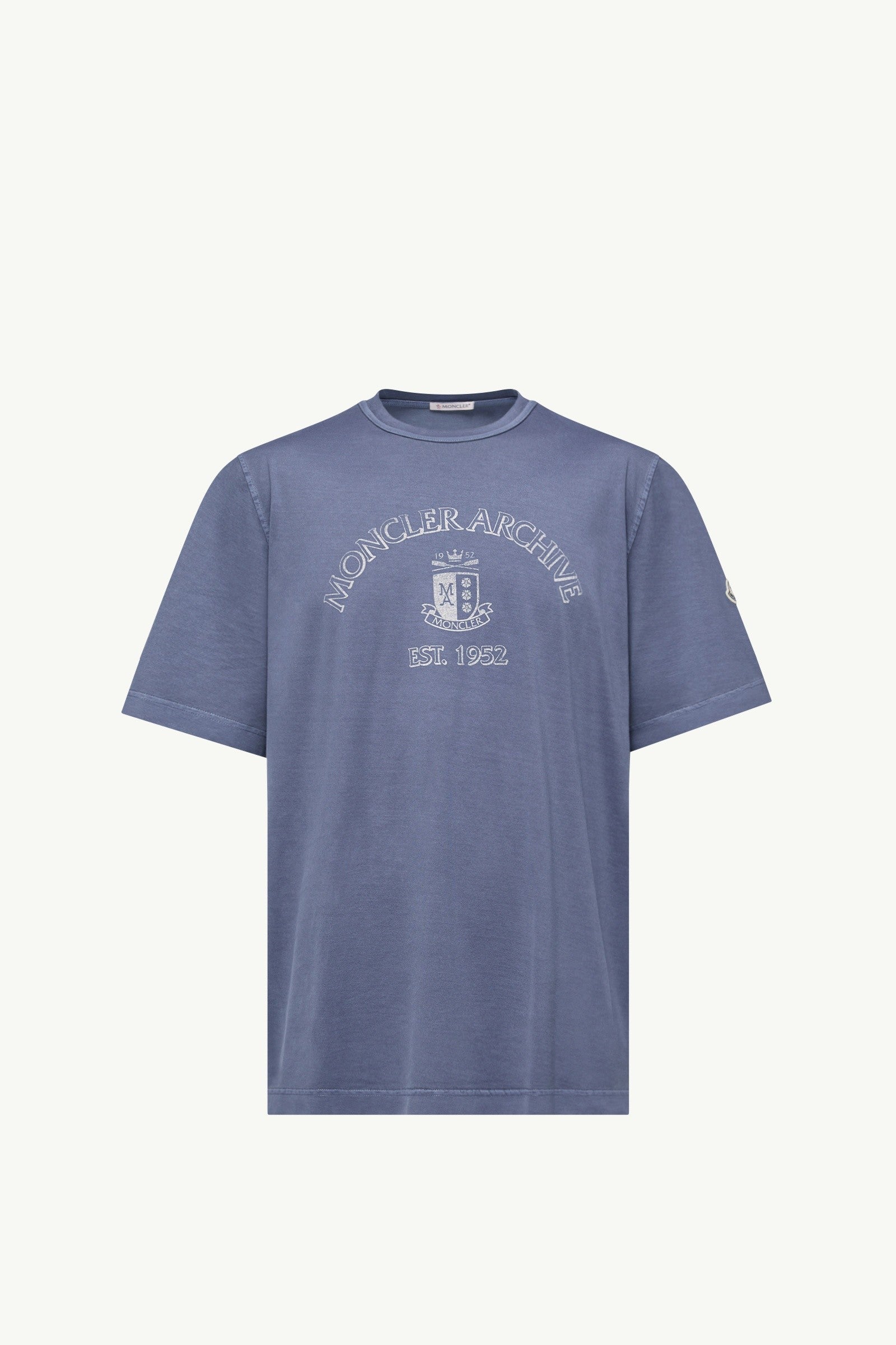 Moncler Logo Print Cotton T-Shirt Cobalt Blue Cobalt Blue