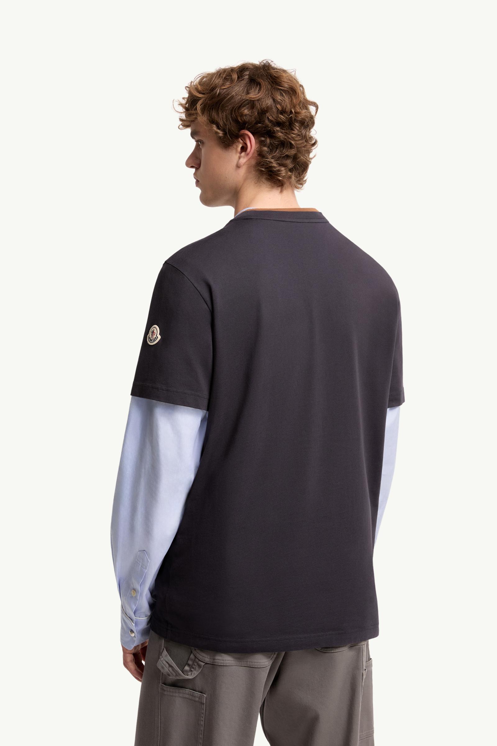 Moncler Embroidered Logo Cotton T-Shirt Navy Blue Navy Blue