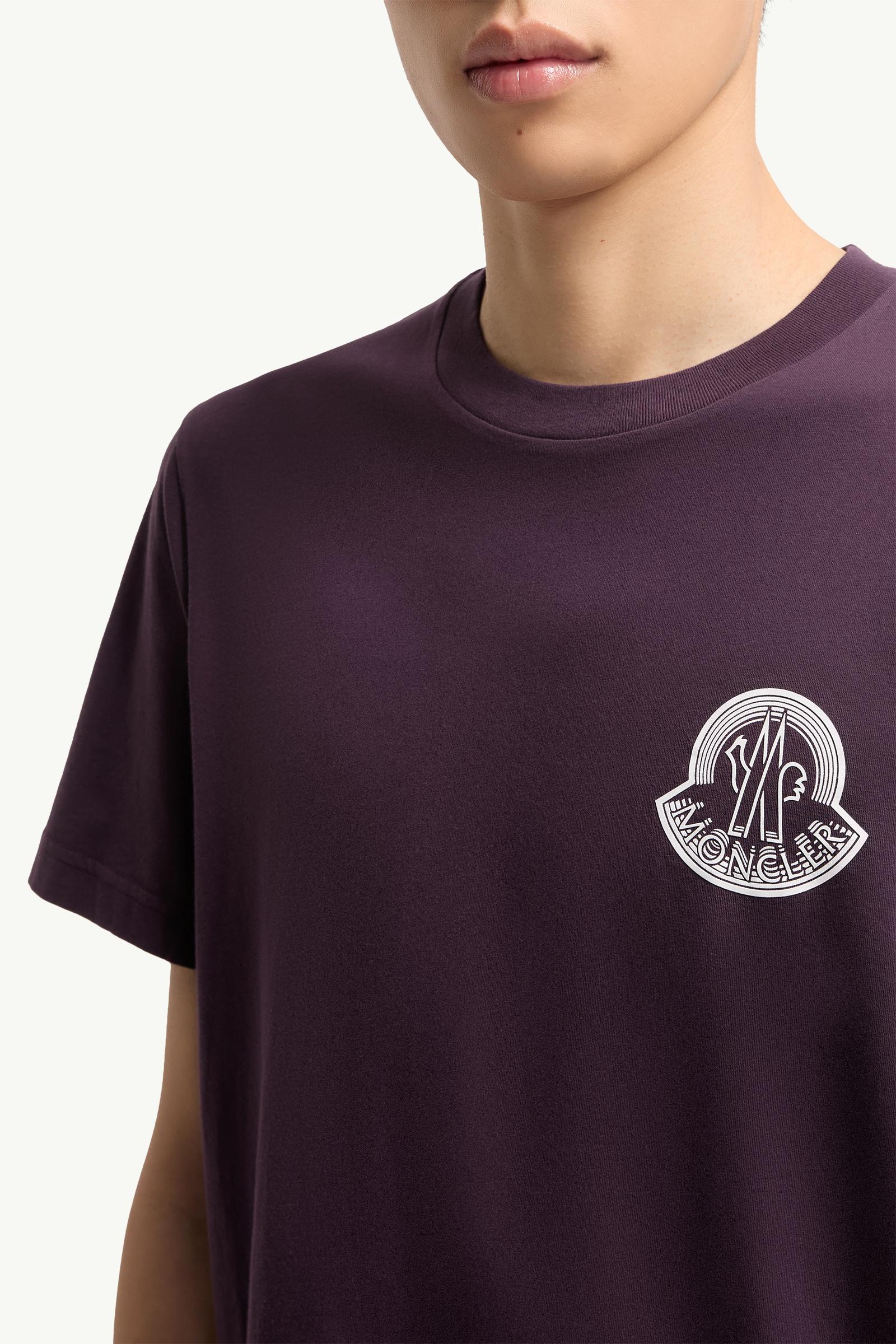 Moncler Logo Cotton Jersey T-Shirt Grape Red Grape Red