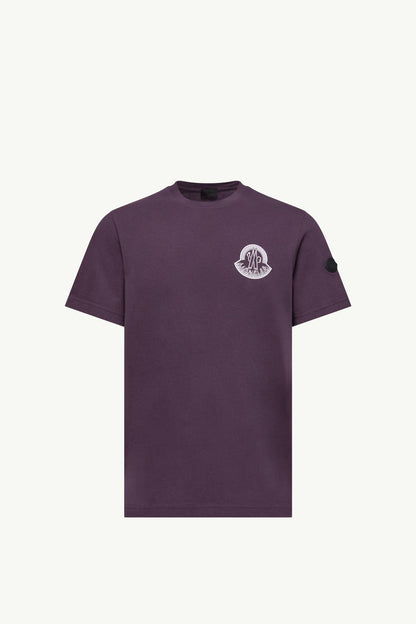 Moncler Logo Cotton Jersey T-Shirt Grape Red Grape Red