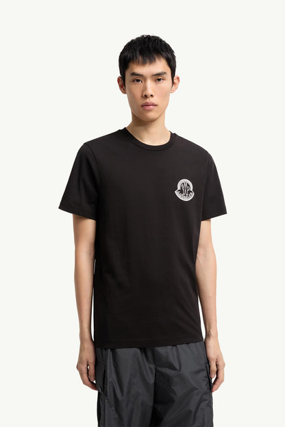 Moncler Logo Cotton Jersey T-Shirt Black Black
